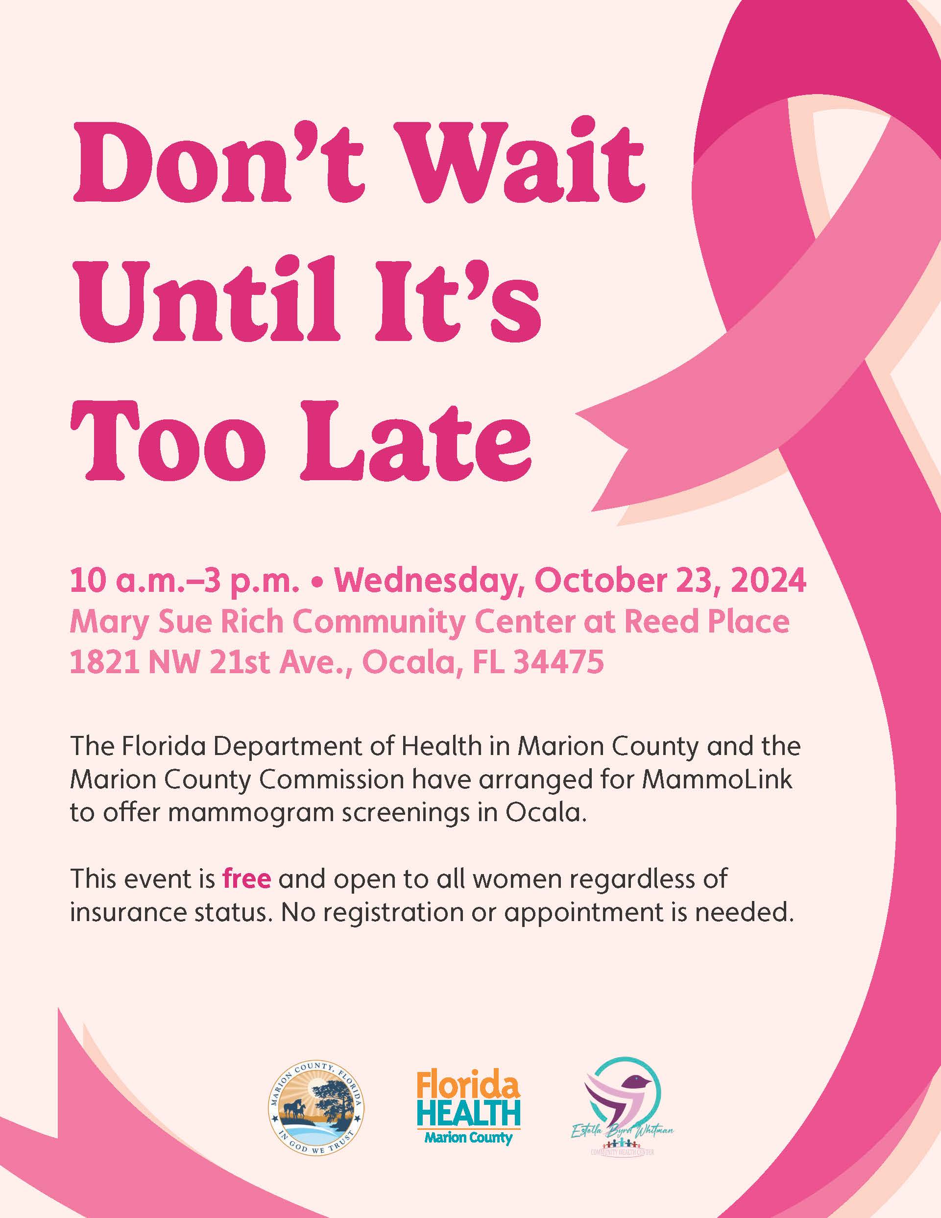 Oct 23 Free Mammogram Flier.jpg