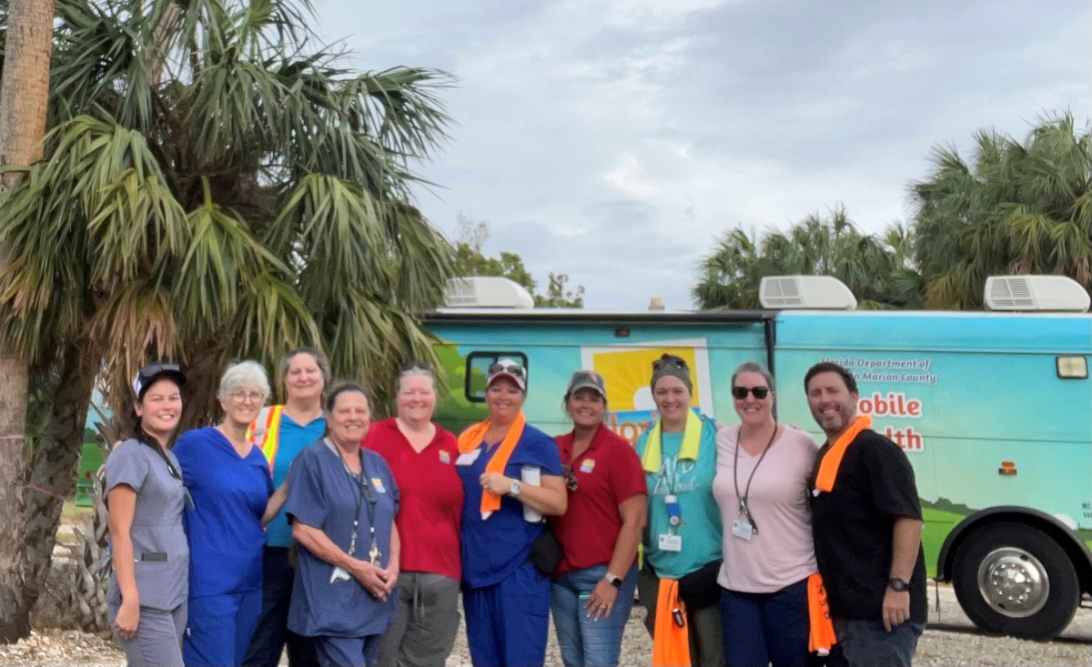 Mobile Health Unit staff respond at Cedar Key in 2024.