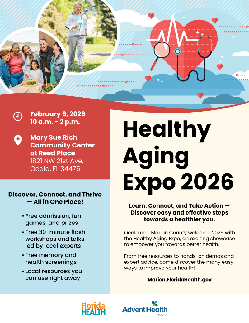 Healthy Aging Expo 2026 flyer. Click on the image or link below to open a PDF in a new window.