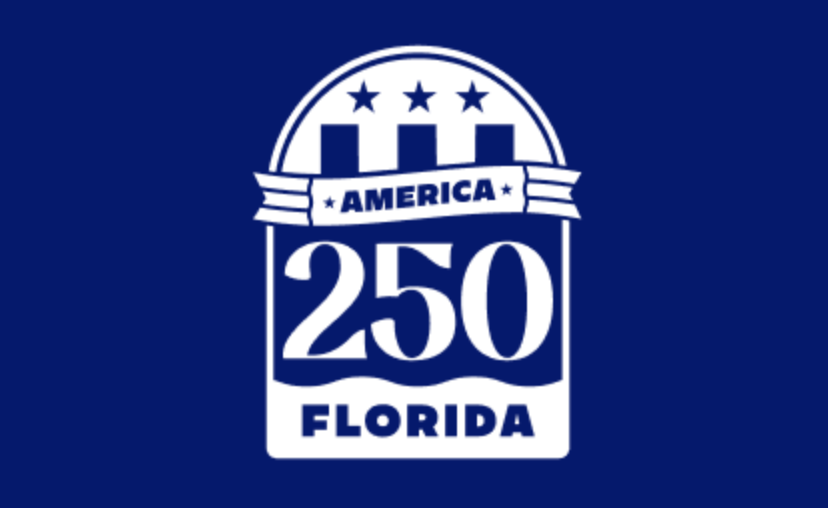 Logo for America 250 celebrations in Florida