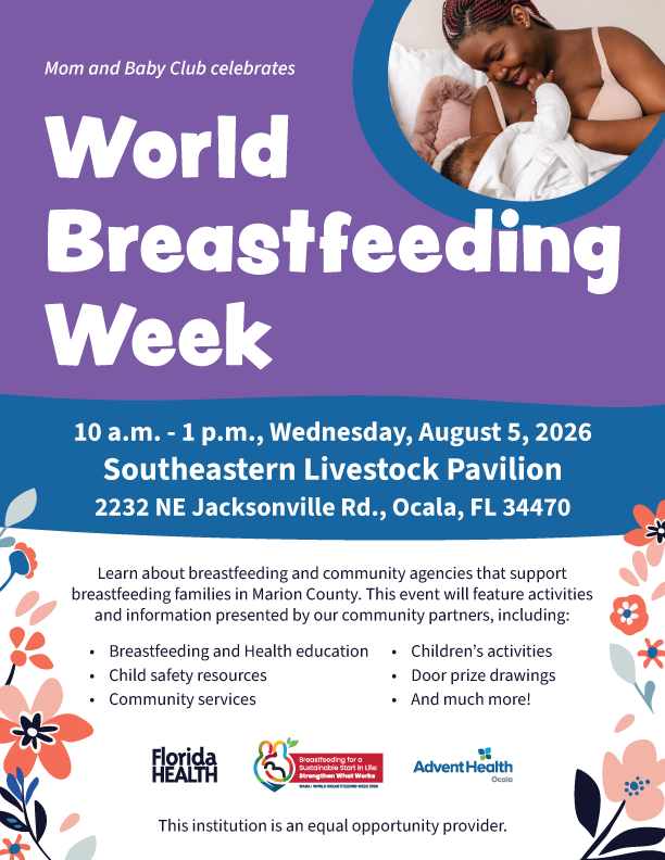 World Breastfeeding Week 2026 flyer. Click on the link below to open a PDF in a new window.